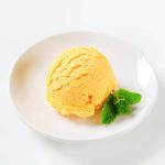 Scoop of lemon ice cream